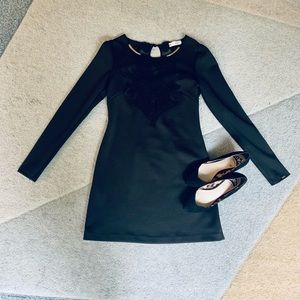 DERPOULI Black Tunic Dress with Gold Embellishments